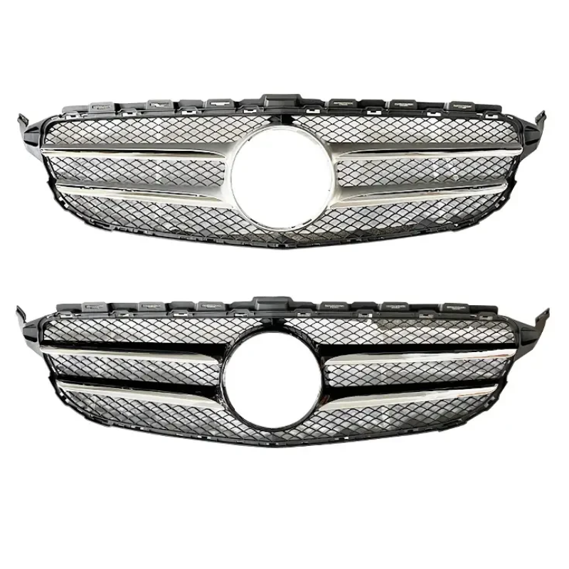 2013-2015 Mercedes-Benz W205 C-Class C300 Grille | Black & Silver | Aftermarket Part | A  2048800023