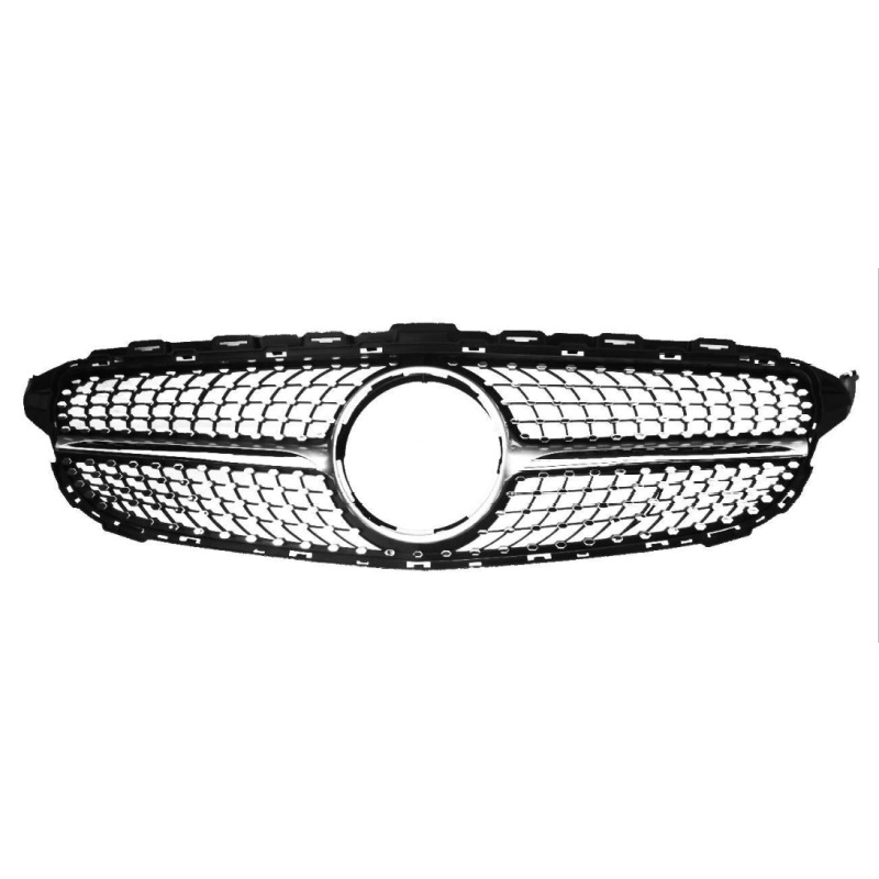2013-2015 Mercedes-Benz W205 C-Class C300 Grille | Black & Silver | Aftermarket Part | A  2048800023