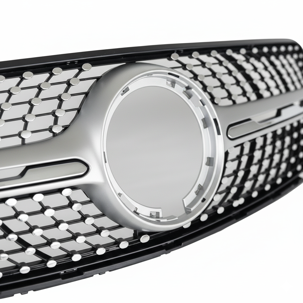 Mercedes-Benz W253 GLC 2020-2022 Grille Without Camera Hole | 2 Colors (Matte Black/Chrome Silver) O