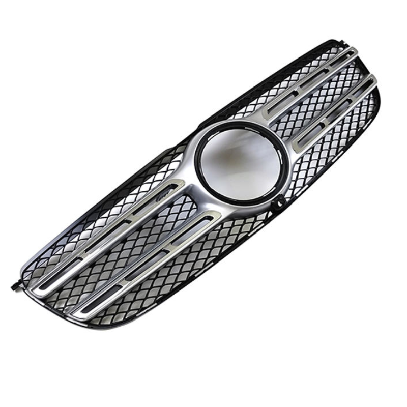 Mercedes-Benz GLS-Class W166 Grille, 2016-2018 Fit, Porous Silver Silver, Aftermarket Replacement