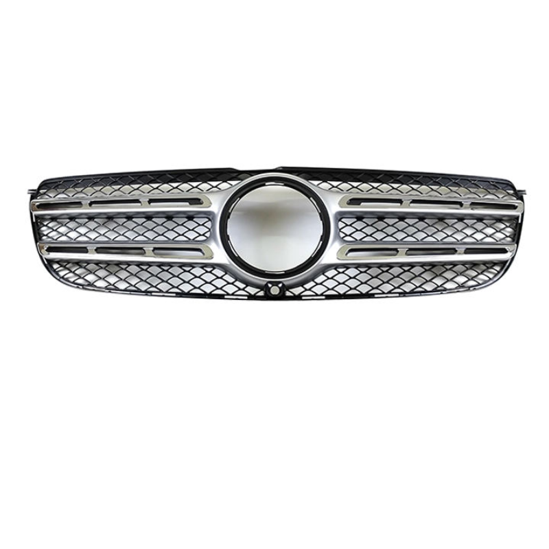 Mercedes-Benz GLS-Class W166 Grille, 2016-2018 Fit, Porous Silver Silver, Aftermarket Replacement