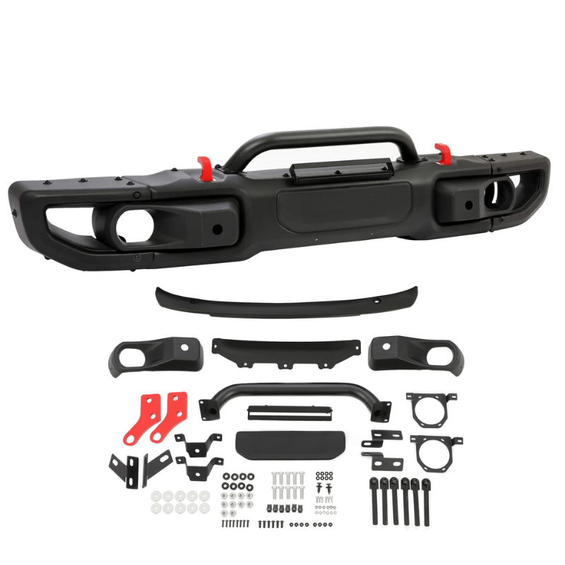 10th Anniversary Front Bumper for Jeep Wrangler JL Rubicon - Heavy-Duty Steel Alumin Winch-Ready