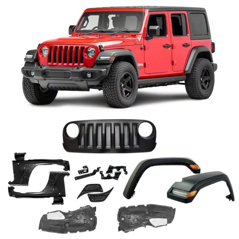 10th Anniversary Jeep Wrangler JK to JL Style Body Kit (2007-2017) Grille Bumpers Fender Flares hood