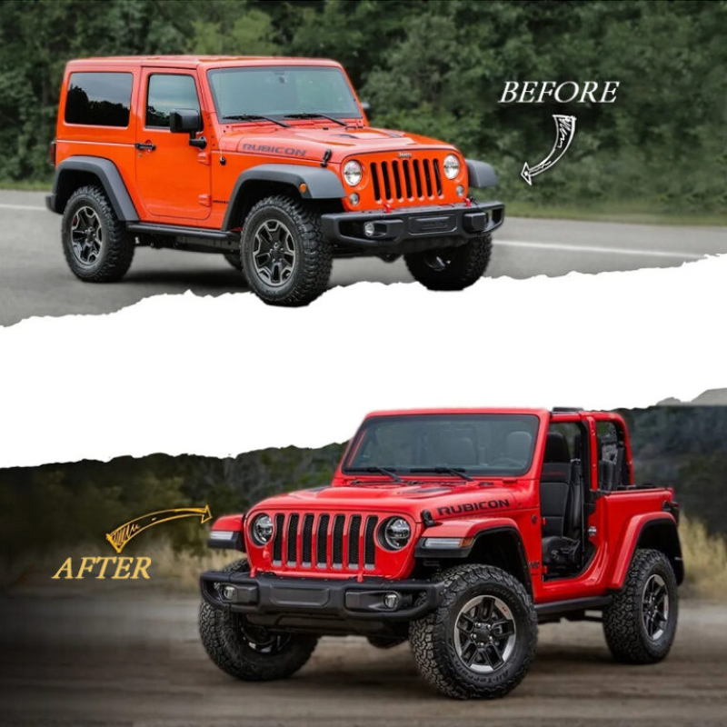 10th Anniversary Jeep Wrangler JK to JL Style Body Kit (2007-2017) Grille Bumpers Fender Flares hood