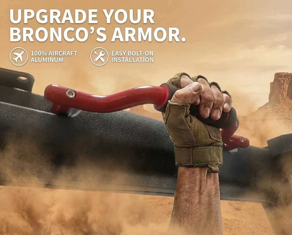  Aluminum Roof Grab Handles for Ford Bronco (2021-2026) - Heavy Duty Roll Bar Interior Grip 2/4 Door