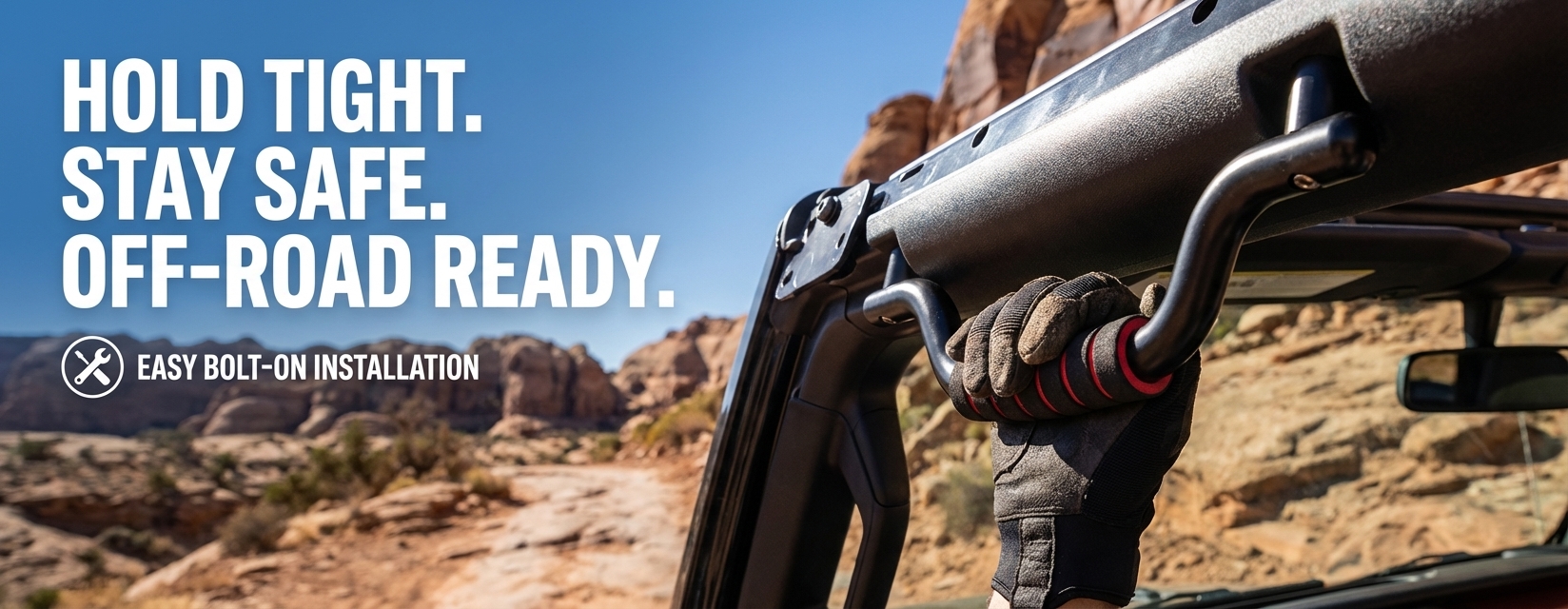  Aluminum Roof Grab Handles for Ford Bronco (2021-2026) - Heavy Duty Roll Bar Interior Grip 2/4 Door