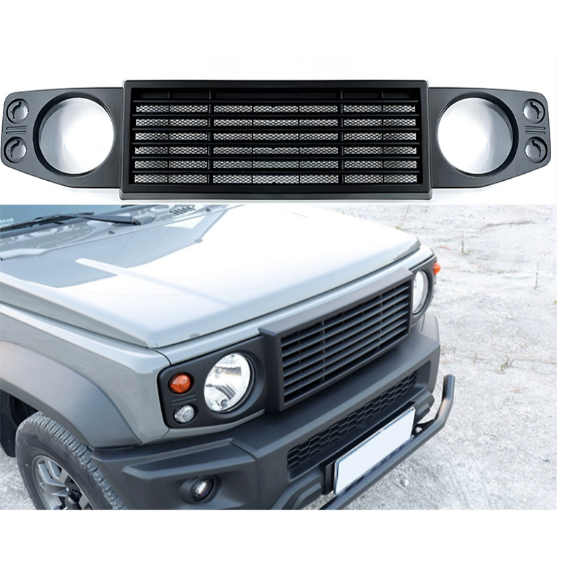 Defender Style Front Grille for Suzuki Jimny | Retrofit Front Mesh Grill with Headlight Housing 