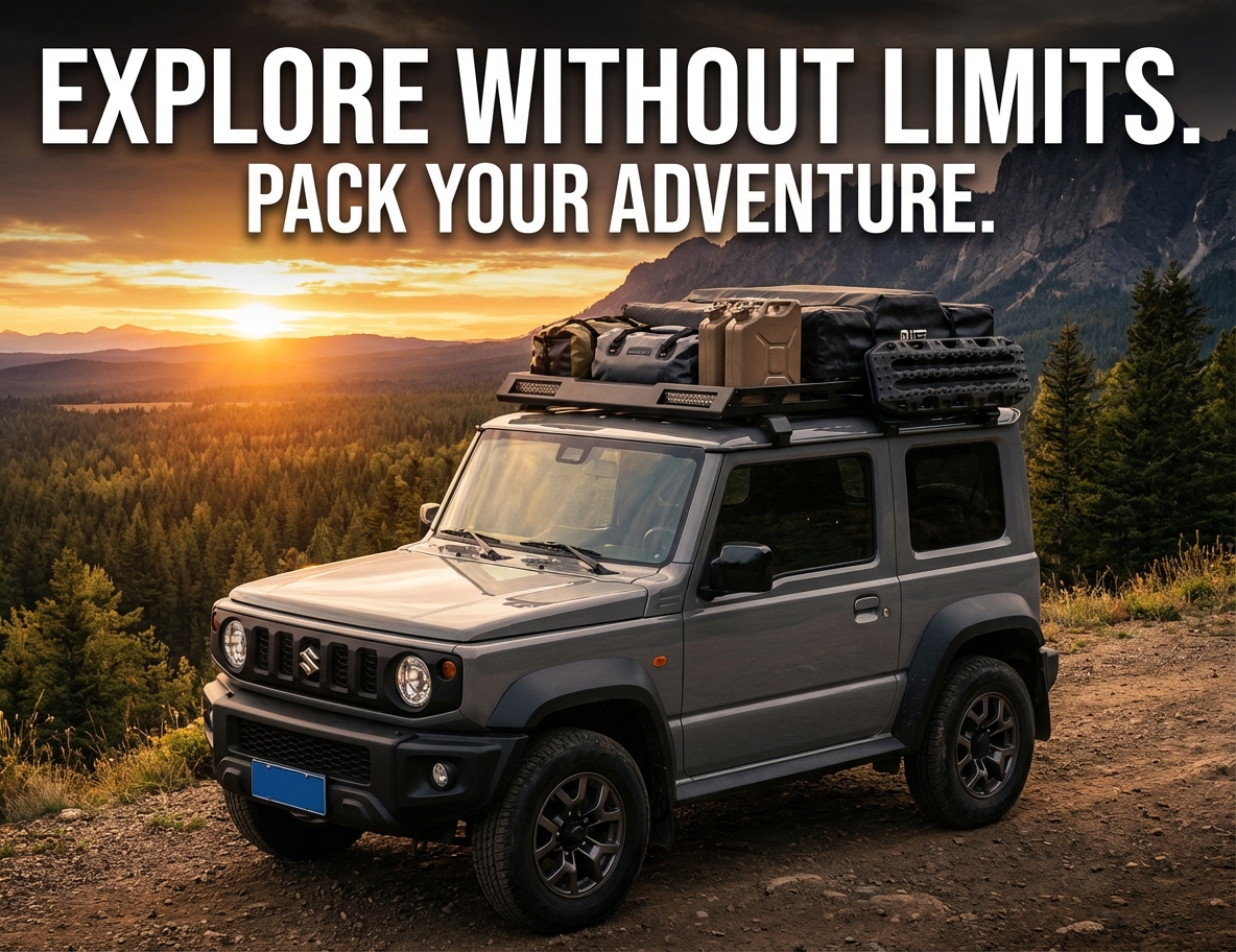  Heavy Duty Aluminum Roof Rack Platform for Suzuki Jimny JB64 JB74 (2018-Present) - Low Profile Off